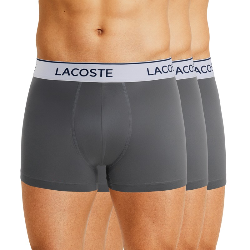 Boxerman_Herrenunterwäsche_Boxershorts_ Lacoste_3-er Set_Trunks_Grau