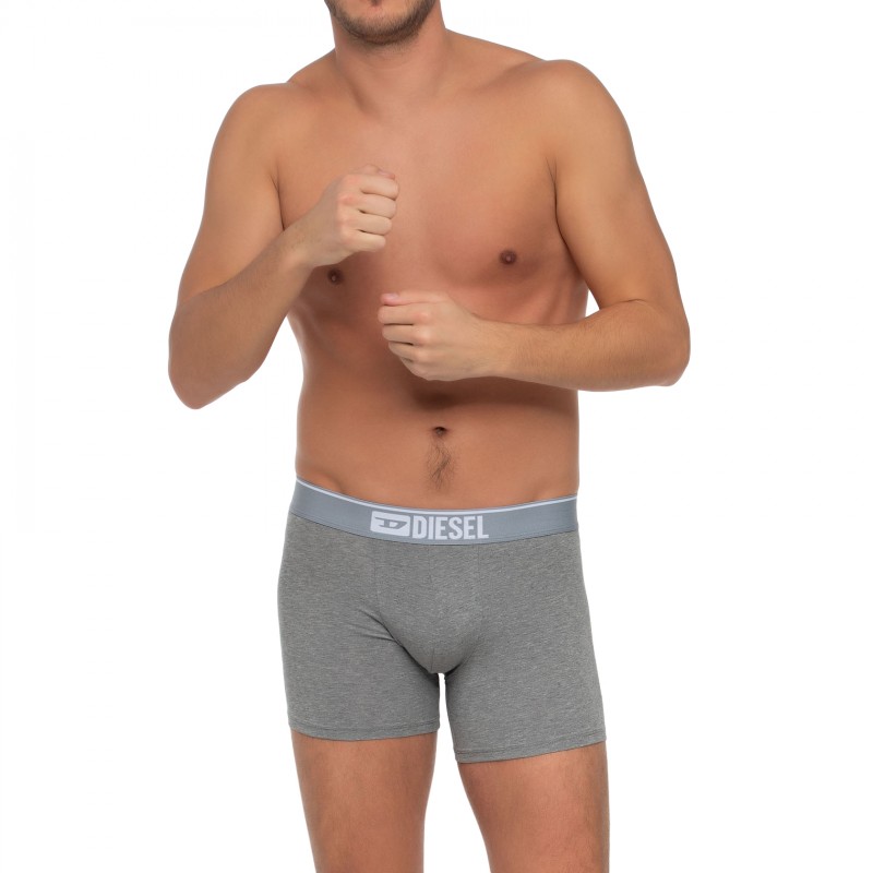 Boxerman_Herrenunterwäsche_Boxershorts_Diesel_3-er Set_Trunks_Schwarz & Grau