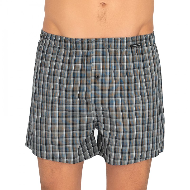 Schiesser_2-erSet_Boxershorts_Grau&Grau_kariert