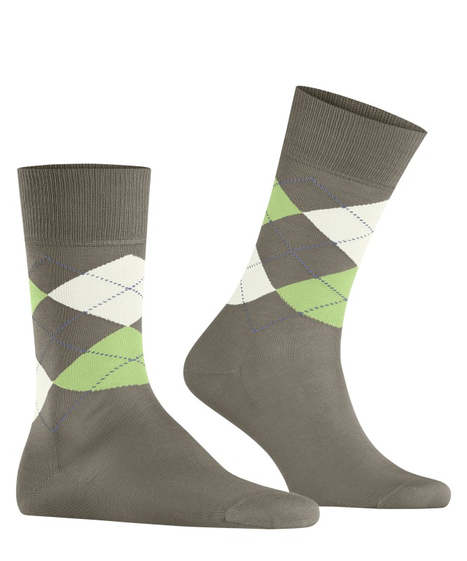 Burlington_Socken_Khaki_mitArgyle-Muster