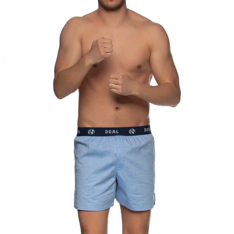 Boxerman_Herrenunterwäsche_D.E.A.L International_Boxershorts_Blau_Chambray_Logobund