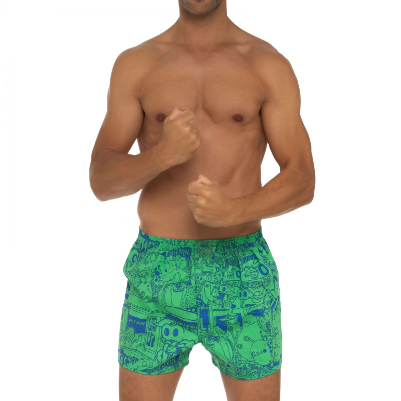 Boxerman_Herrenunterwäsche_Boxershorts_Lousy Livin_Boxershorts_Grün Blau_gemustert