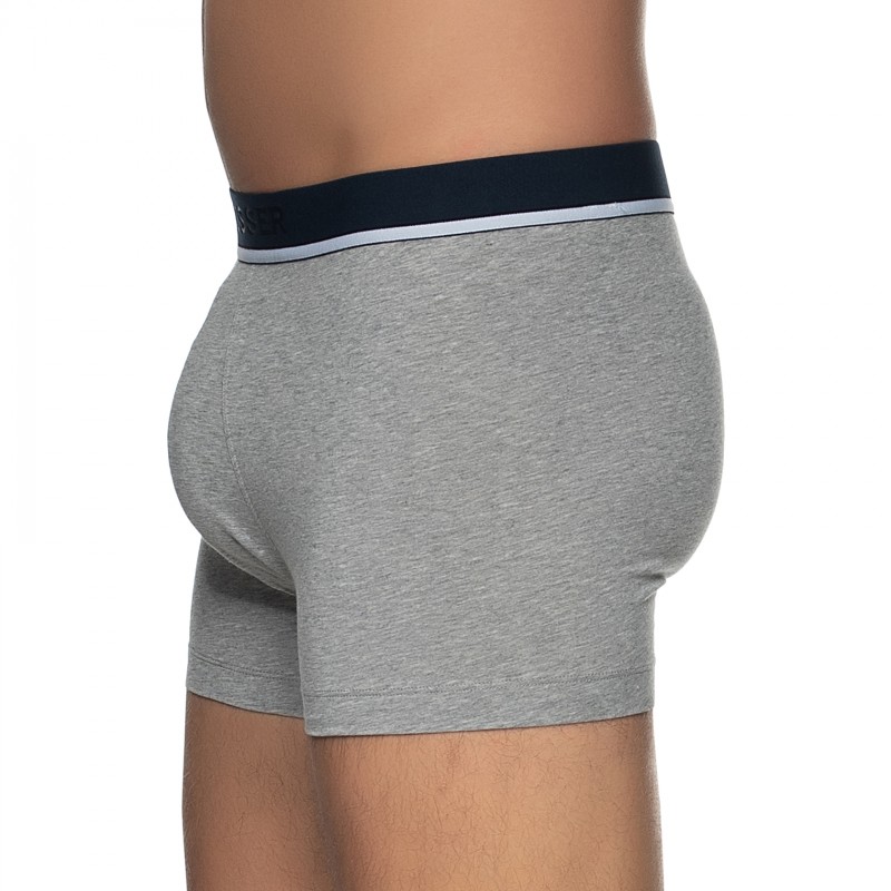 Boxerman_Herrenunterwäsche_Boxershorts_Schiesser_3-erSet_Trunks_Schwarz Grau & Dunkelblau
