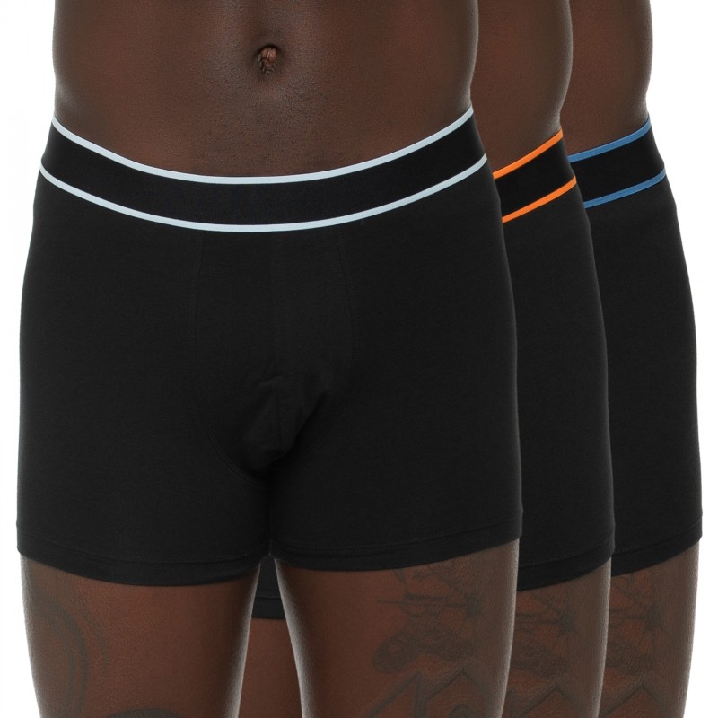 Boxerman_Herrenunterwäsche_Boxershorts_Schiesser_3-er Set_Trunks_Schwarz