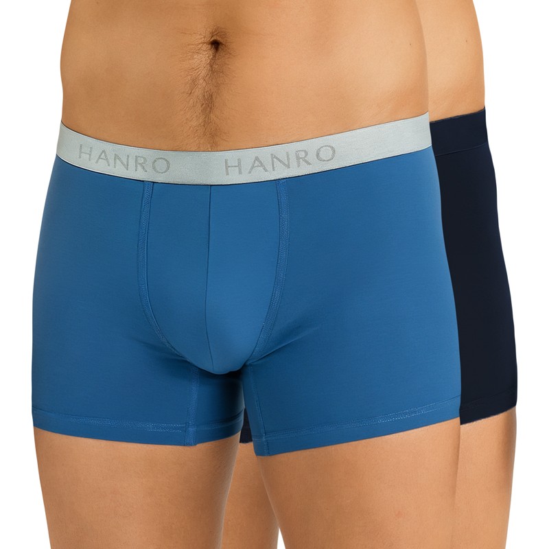 Hanro_2-erSet_Trunks_Blau_&_Schwarz