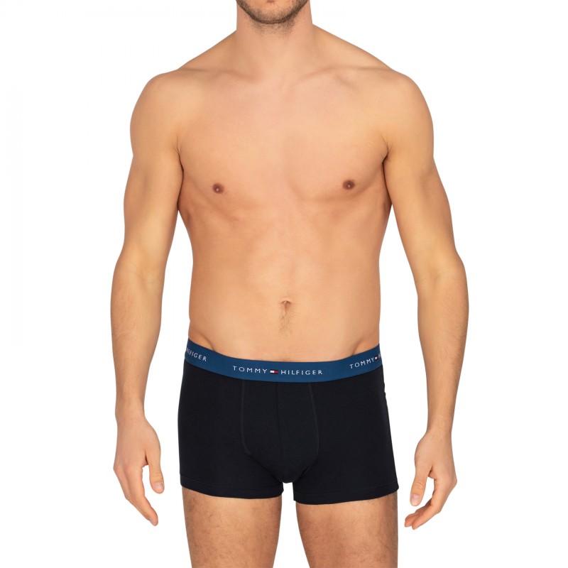 Tommy Hilfiger 3-er Set Trunks Blau mit verschiedenfarbigem Webbund