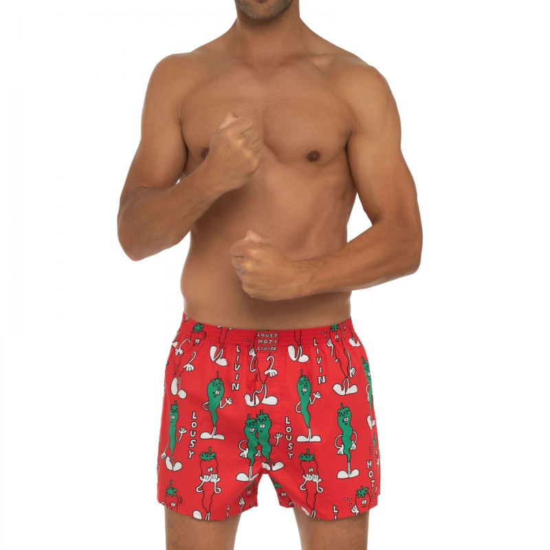 Boxerman_Herrenunterwäsche_Lousy Livin_Boxershorts_Rot_Chilli-Motiv