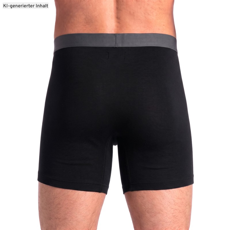 Schiesser_3-er Set_Trunks_Schwarz_mit_verschiedenfarbigem_Webbund