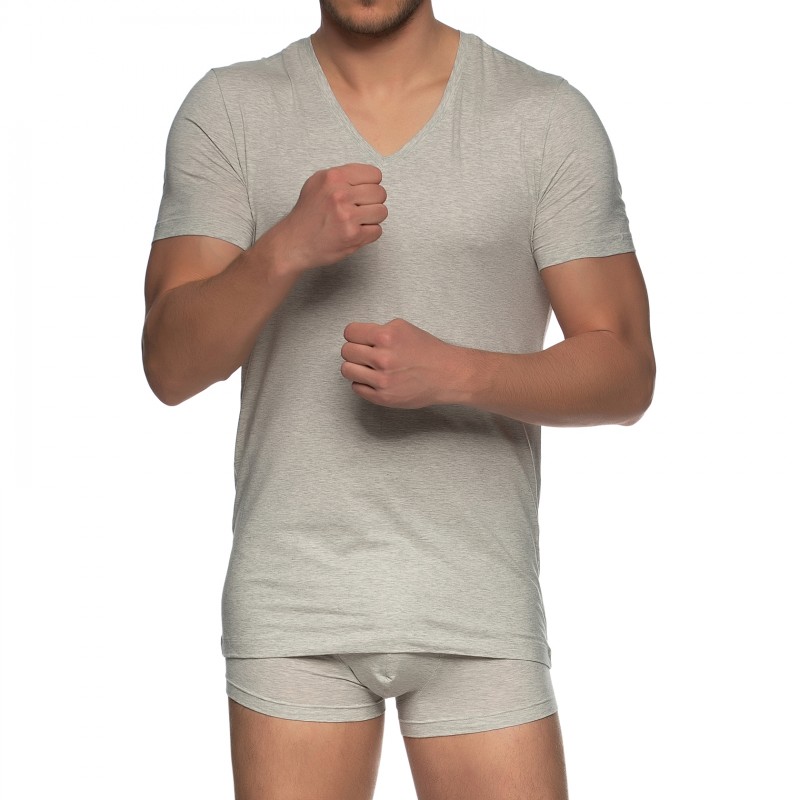 Boxerman_Herrenunterwäsche_Unterhemd_HANRO_T-Shirt_Grau