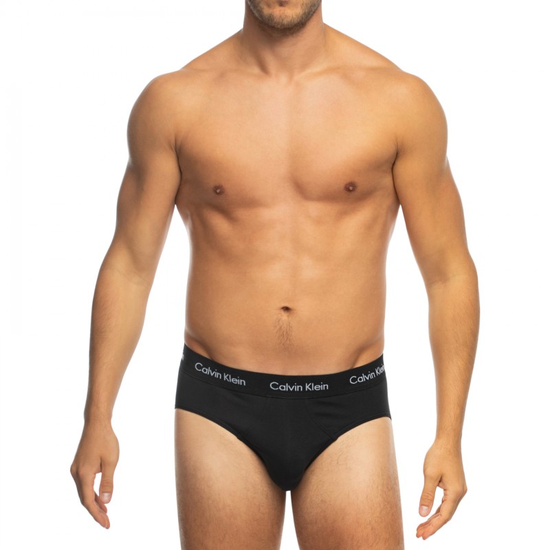 Calvin Klein_3-er Set_Slips_Schwarz_mitverschiedenfarbigemWebbund