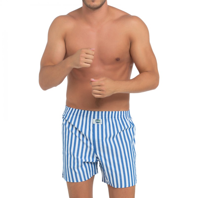 D.E.A.L_International_Boxershorts_Weiß&Blau_gestreift