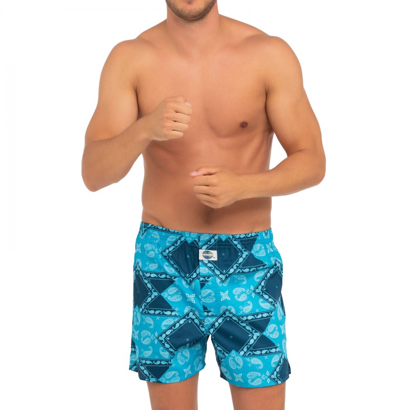 D.E.A.LInternational_2-erSet_Boxershorts_Blau_mitPaisley