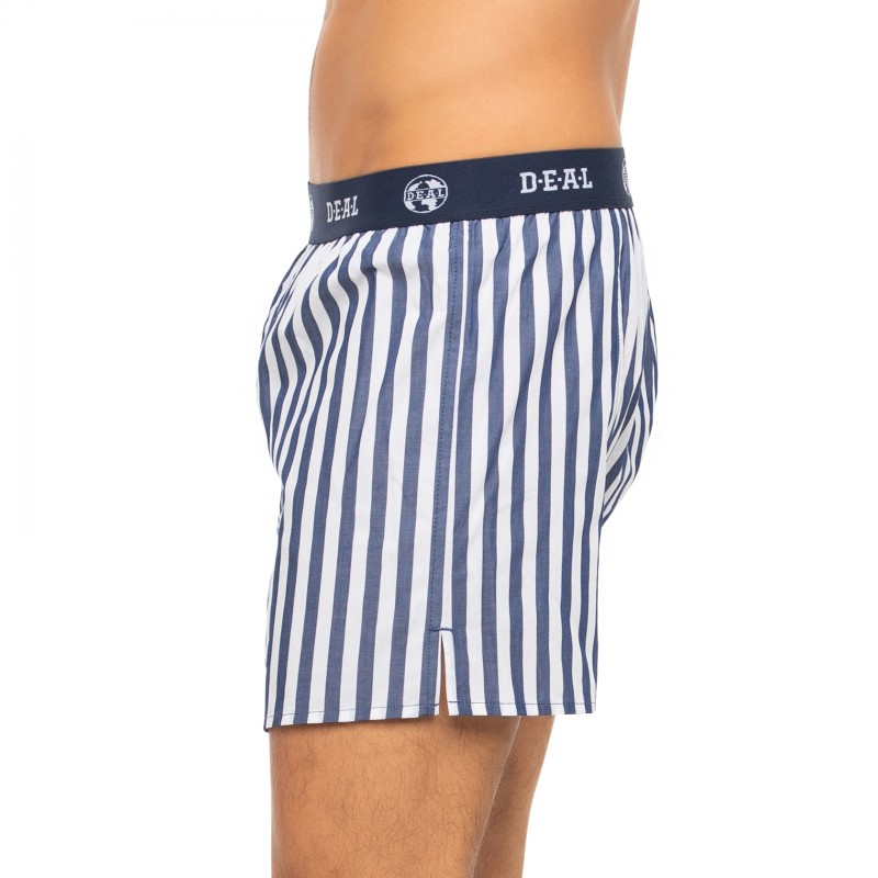 Boxerman_Herrenunterwäsche_D.E.A.L International_Boxershorts_Logobund_Blau gestreift
