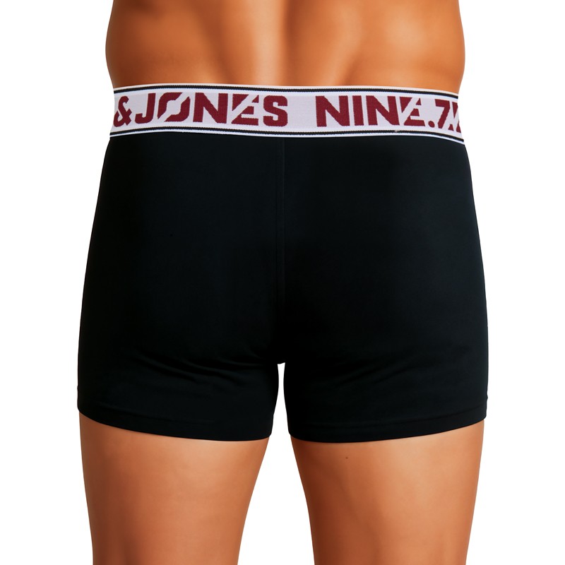 Jack & Jones 7-er Set Trunks Schwarz/Hellgrau mit verschiedenfarbigem Webbund