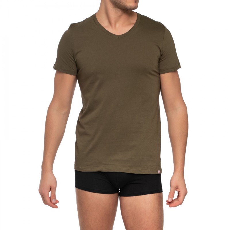 Boxerman_Herrenunterwäsche_Diesel_3-er_Set_T-Shirts_Schwarz Khakigrün