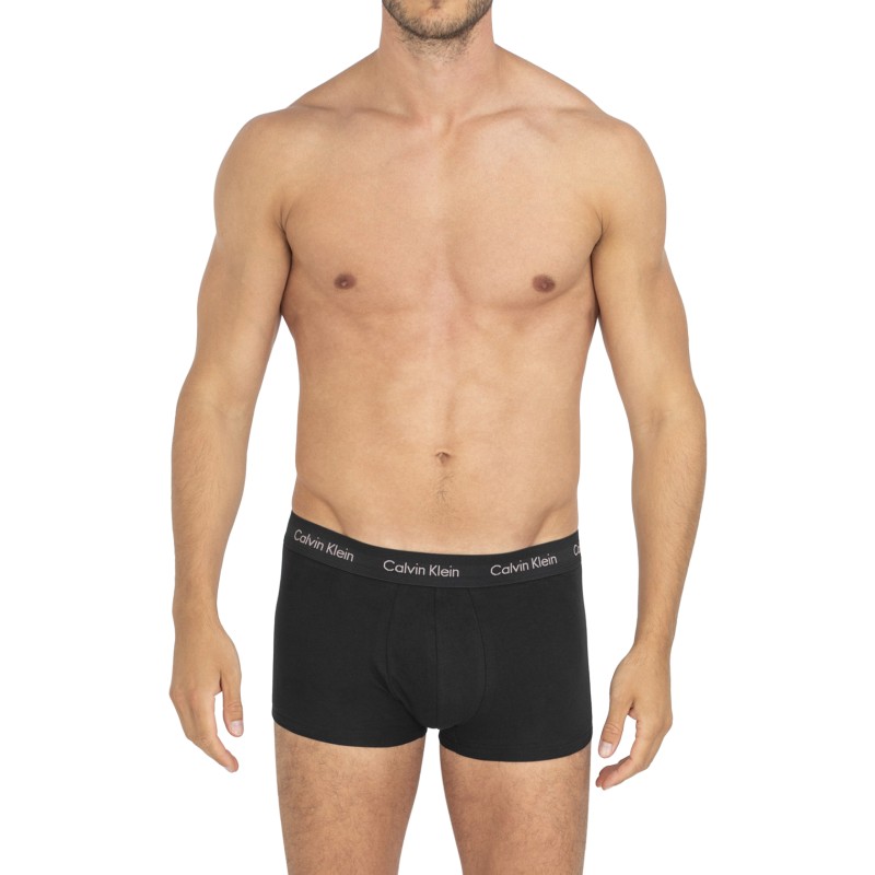 Calvin Klein 3-er Set Low Rise Trunks Schwarz mit verschiedenfarbigem Webbund