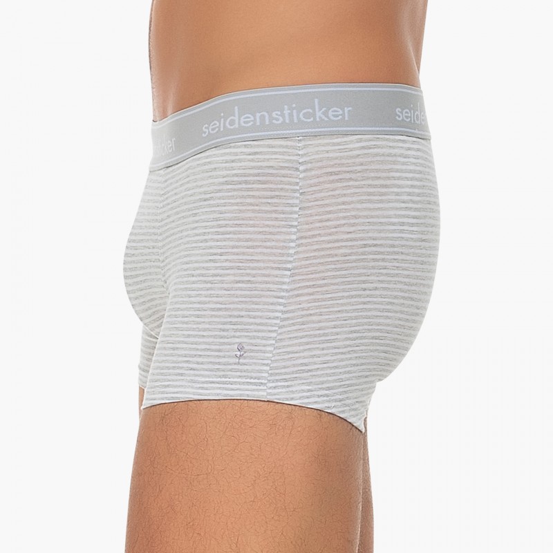 Boxerman_Herrenunterwäsche_Boxershorts_Seidensticker_3-er Set_Trunks_Grau Blau Gestreift