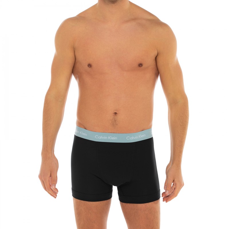CalvinKlein_3-erSet_Trunks_Schwarz_verschiedenfarbigerWebbund