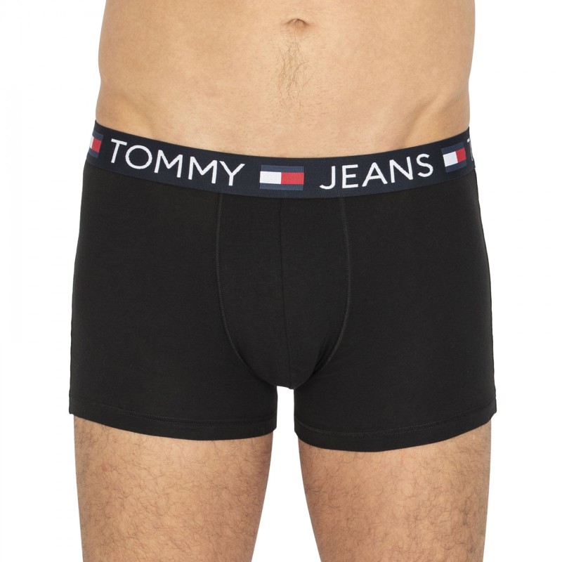 Tommy Jeans 3-er Set Trunks Schwarz mit verschiedenfarbigem Webbund