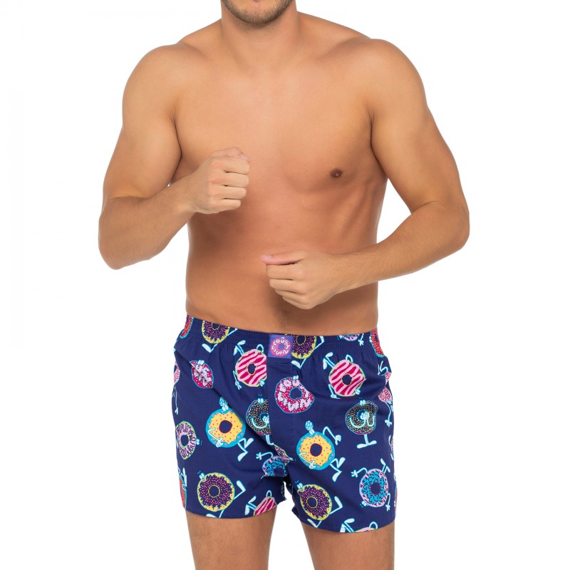 LousyLivin_2-erSet_Boxershorts_Türkis&Lila_mitDonut-Print