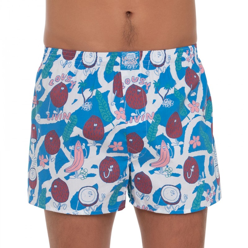 Boxerman_Herrenunterwäsche_Lousy Livin_2 Set_Boxershorts_Blau Lila_Motiv