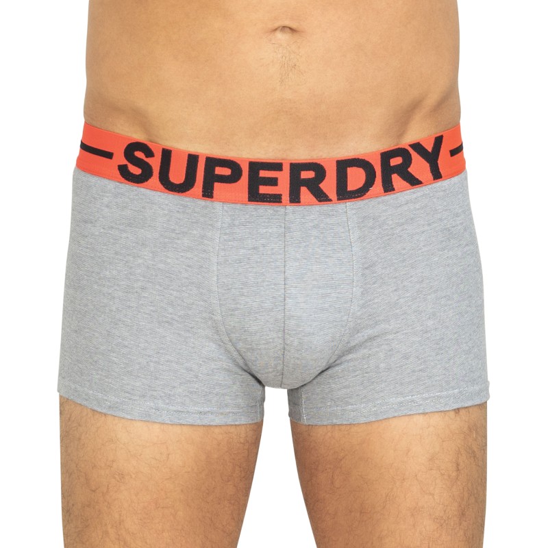 Superdry 3-er Set Trunks Schwarz, Grau & Weiß gestreift
