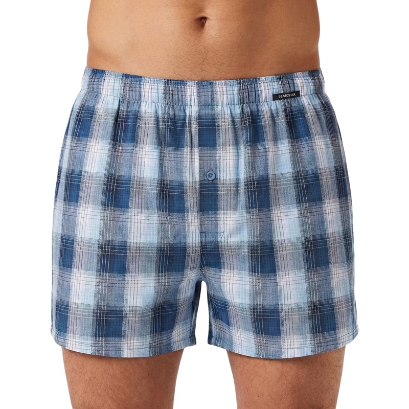 Schiesser_Boxershorts_Blau_kariert_Dunkelblau
