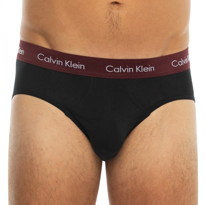 Calvin Klein_3-er Set_Slips_Schwarz_mitverschiedenfarbigemWebbund